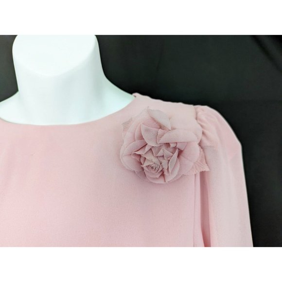 Vintage 80s Dress Pink Semi Sheer Ursula Switzerland Misses Size 9/10 - Picture 3 of 7